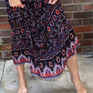 Paisley Reb black and blue hippy skirt
